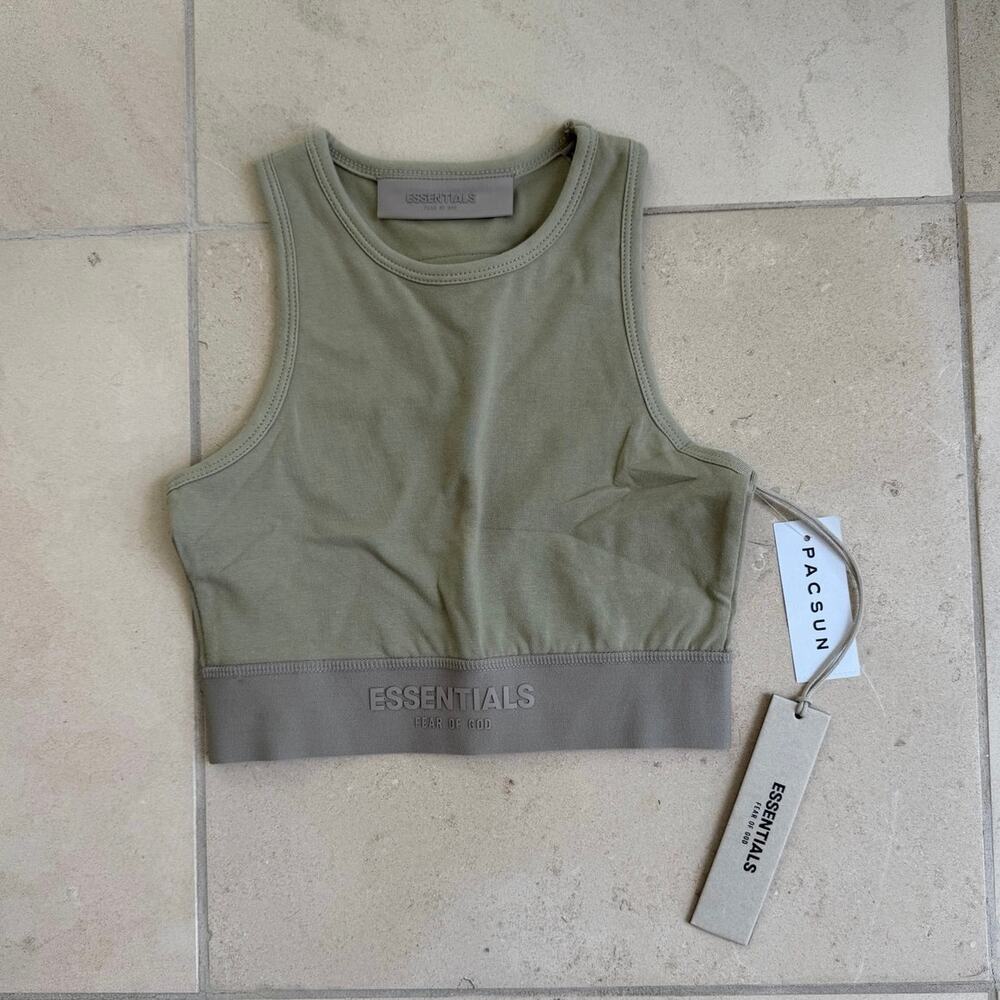 NWT Fear of God Essentials Sea Foam Sports Bra XXS PacSun Cropped Tank